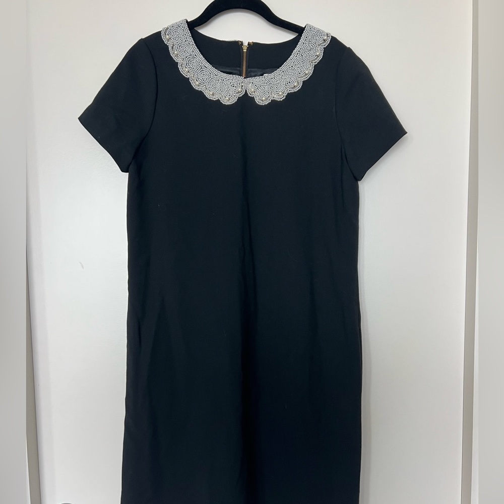 kate spade Black Dress with Pearl Collar